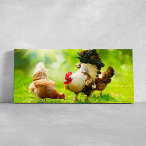 Rooster And Chicken Wall Art Canvas-Stunning Canvas Prints