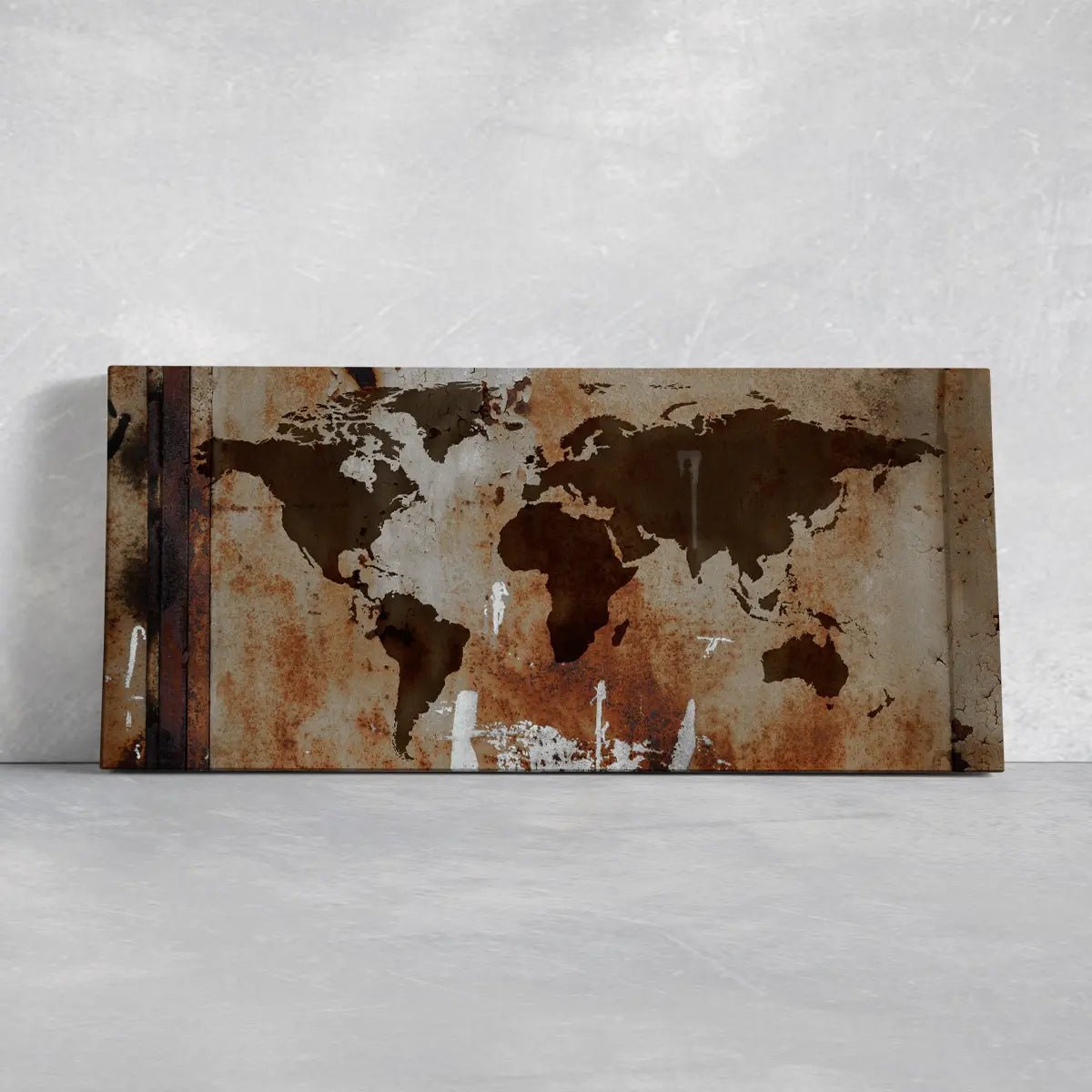 Rusty World Map Wall Art-Stunning Canvas Prints