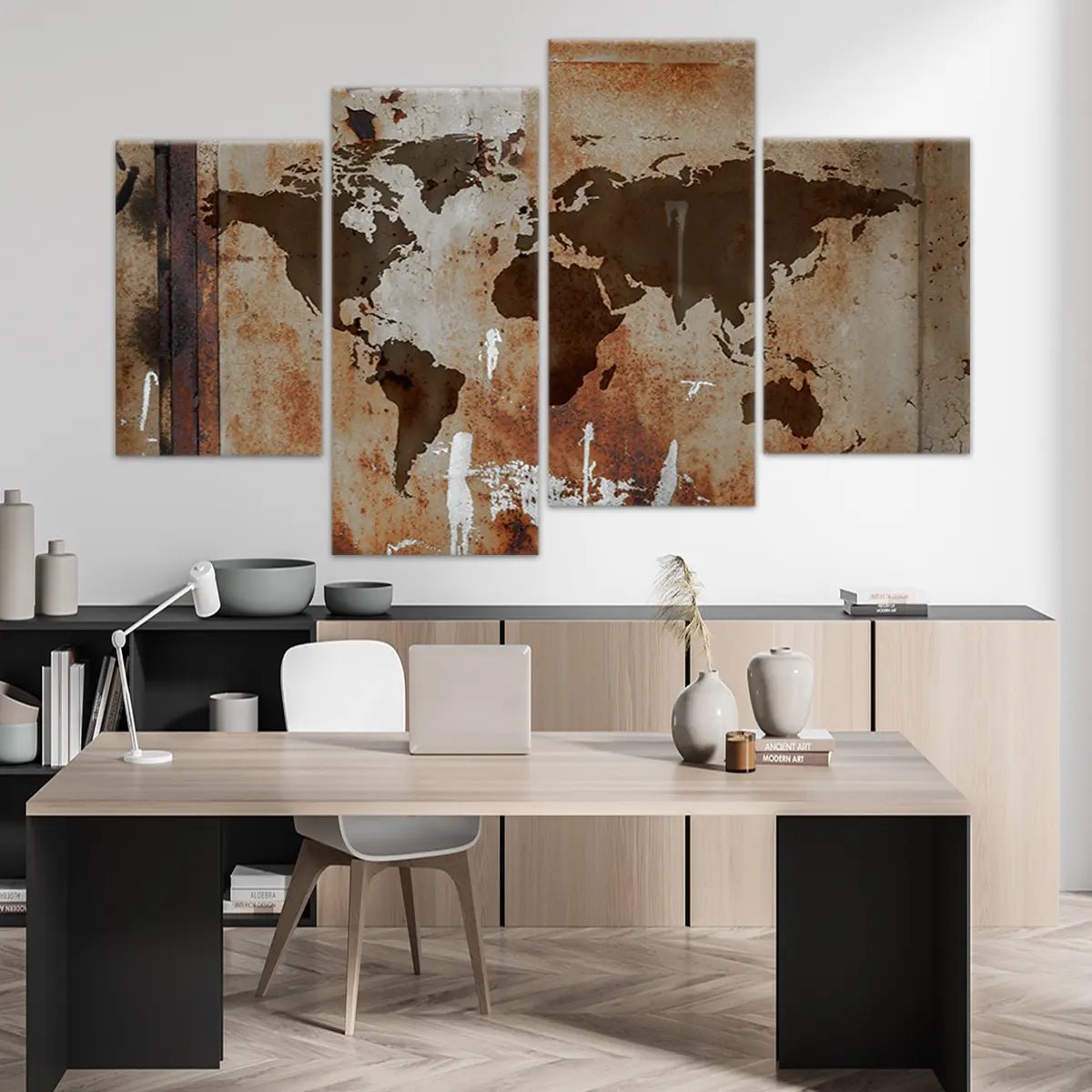 Rusty World Map Wall Art-Stunning Canvas Prints