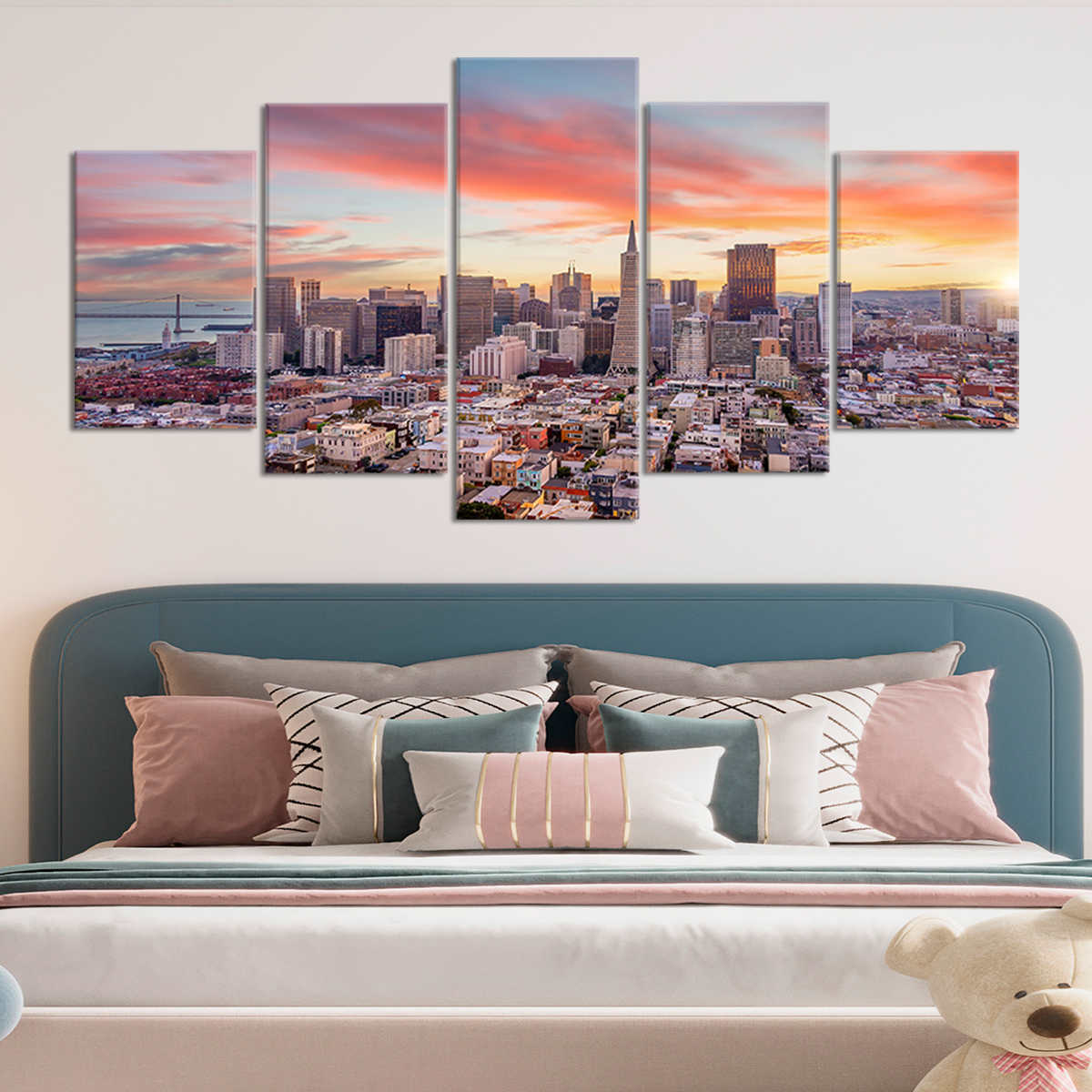 San Francisco Skyline At Sunset Wall Art Canvas-Stunning Canvas Prints