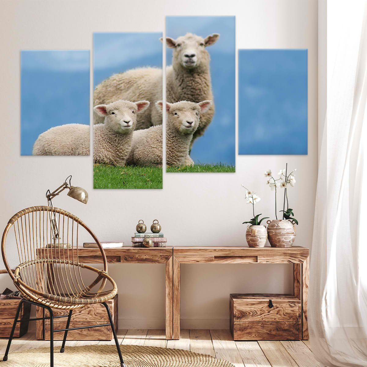 Sheep Family Wall Art Canvas-Stunning Canvas Prints