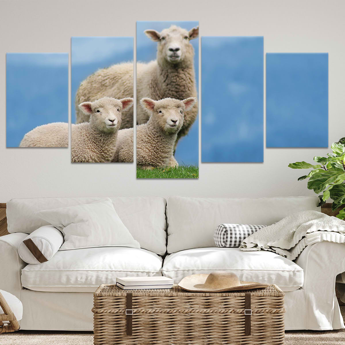 Sheep Family Wall Art Canvas-Stunning Canvas Prints