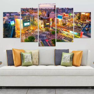 Shibuya Crossing Skyline Wall Art Canvas-Stunning Canvas Prints