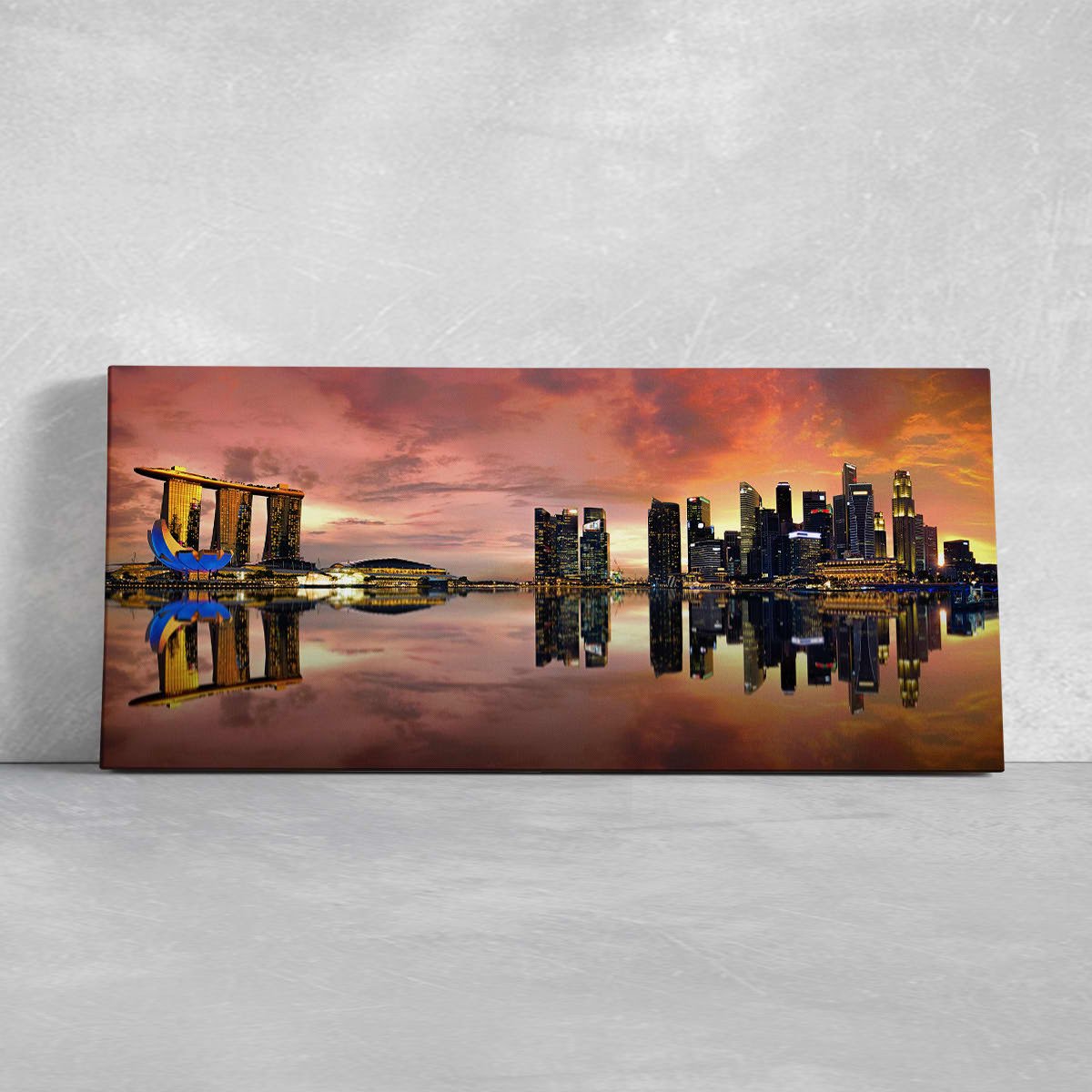 Singapore Skyline At Sunset Wall Art Canvas-Stunning Canvas Prints