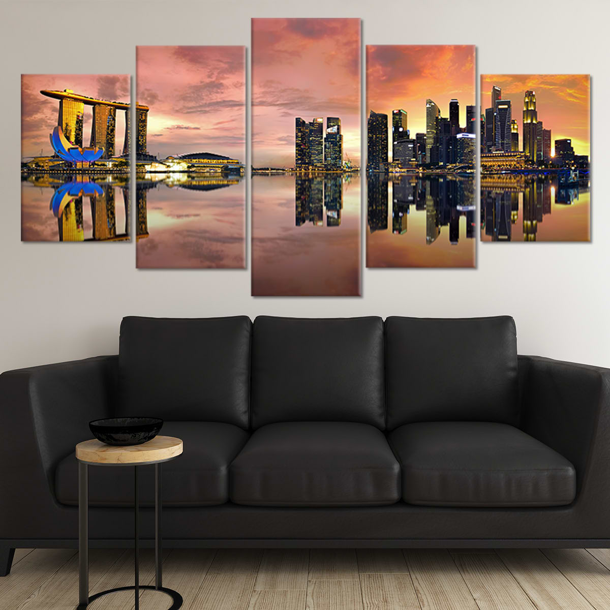 Singapore Skyline At Sunset Wall Art Canvas-Stunning Canvas Prints