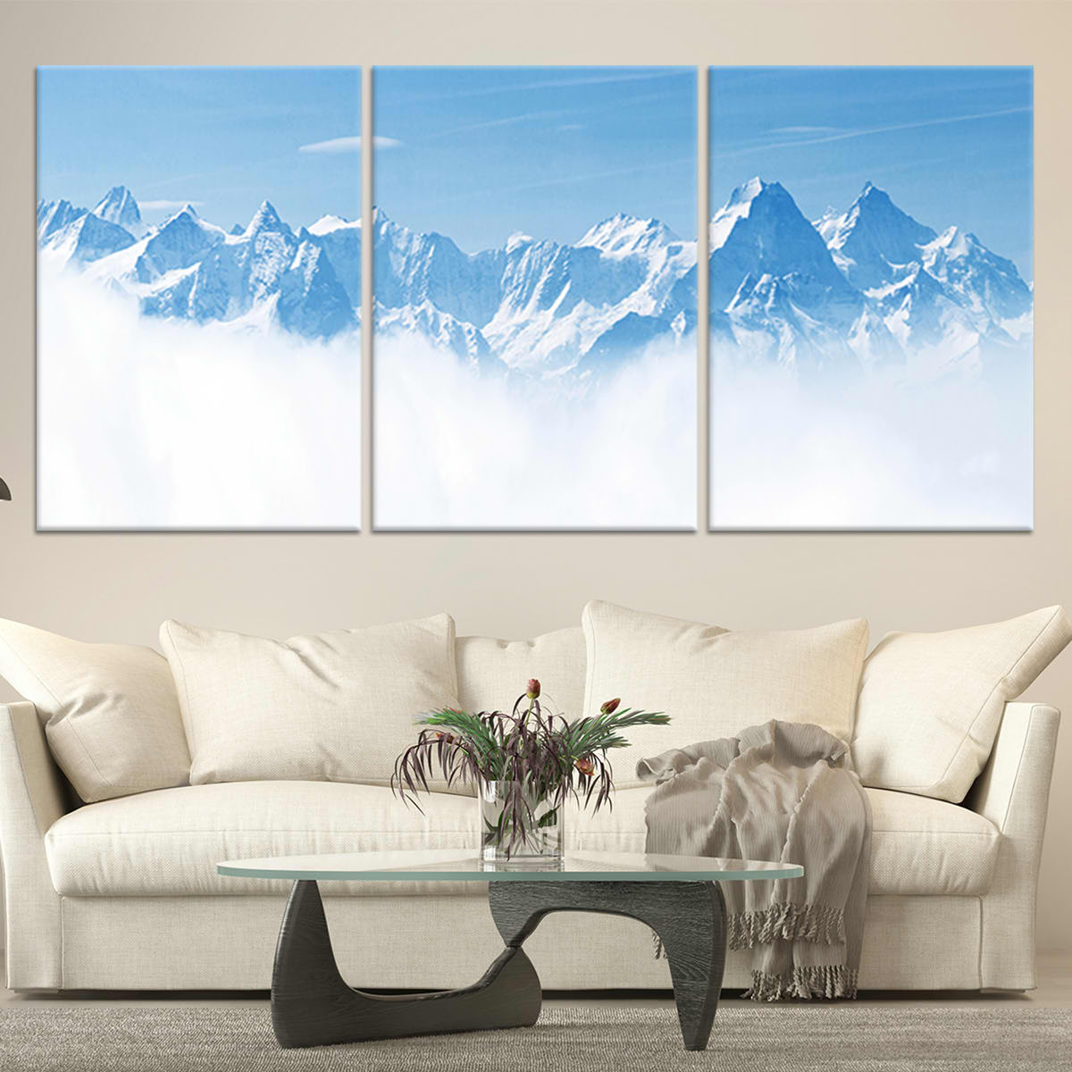 Snowy Mountain Peaks Wall Art Canvas-Stunning Canvas Prints