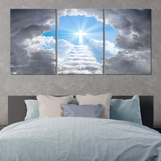 Heaven’s Gate painting, christian artwork on canvas, framed christian artwork, religious framed art, christian home decor wall art