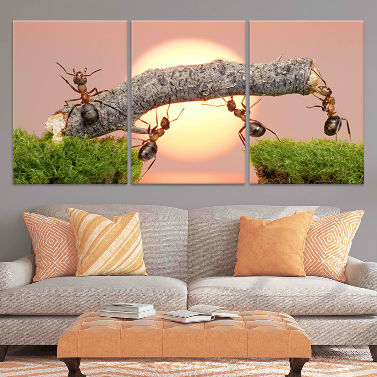 Ant Teamwork Wall Art Canvas-Stunning Canvas Prints