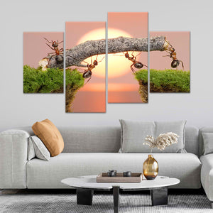 Ant Teamwork Wall Art Canvas-Stunning Canvas Prints