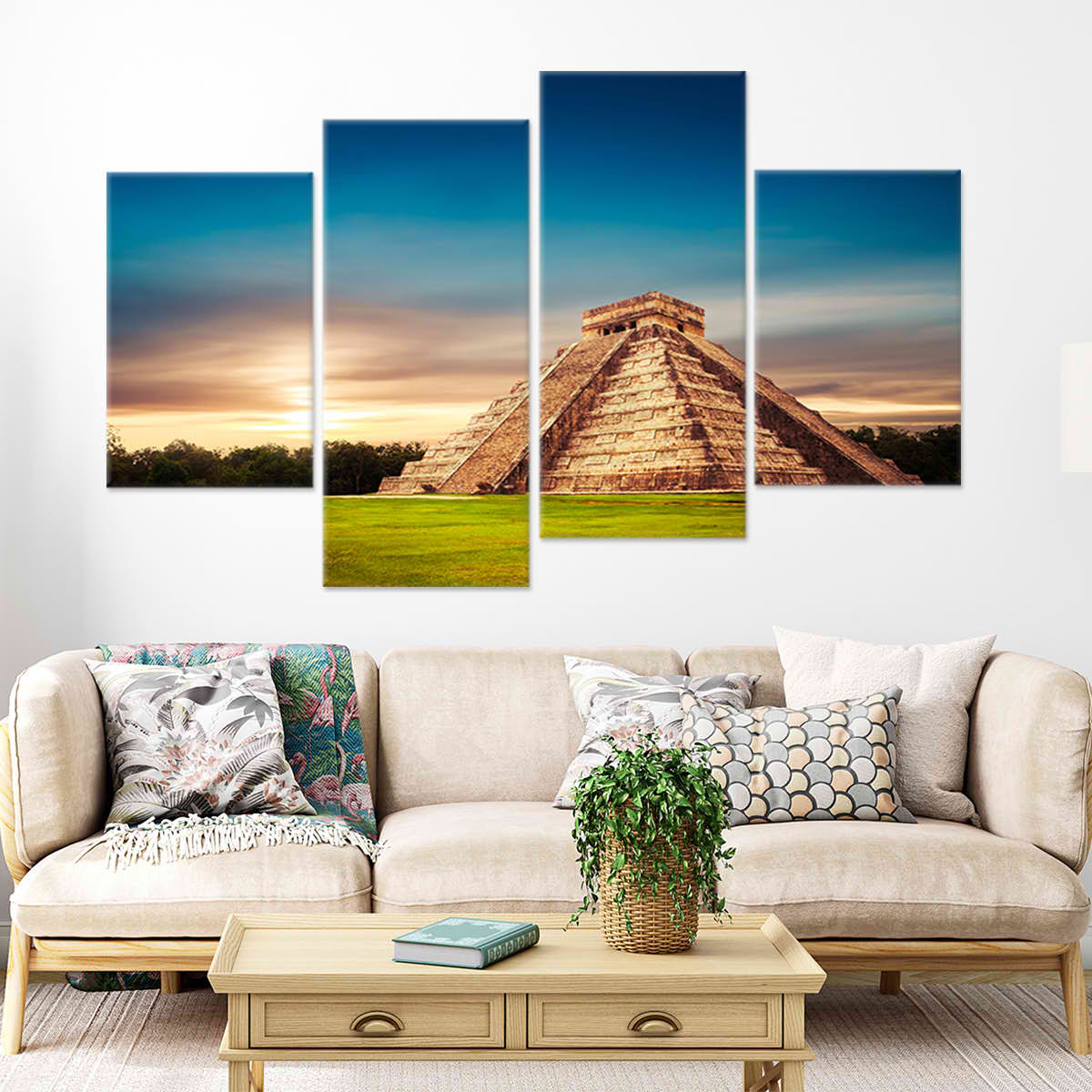 Temple Of Kukulkan Pyramid Wall Art-Stunning Canvas Prints