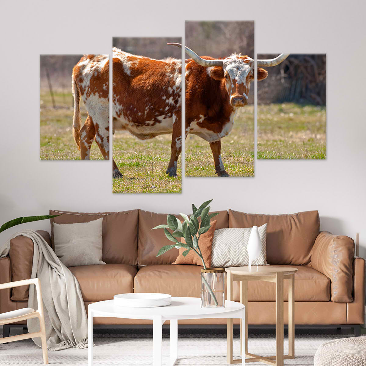 Majestic Texas Longhorn Wall Art Canvas-Stunning Canvas Prints