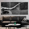 Black And White Longhorn Wall Art Canvas-Stunning Canvas Prints