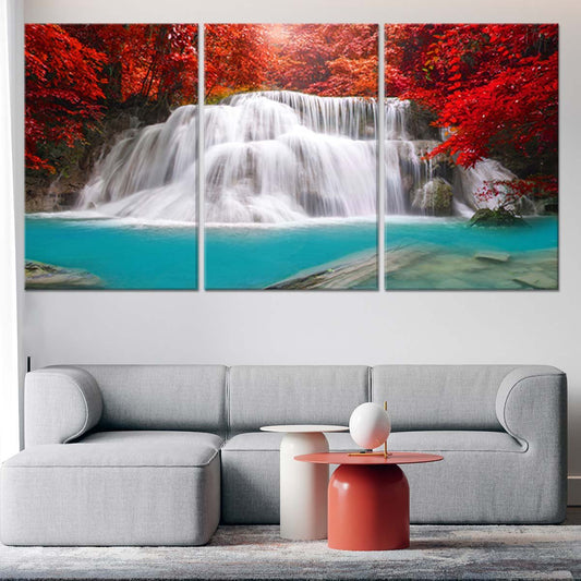 Autumn Waterfall Wall Art Canvas Print-Stunning Canvas Prints