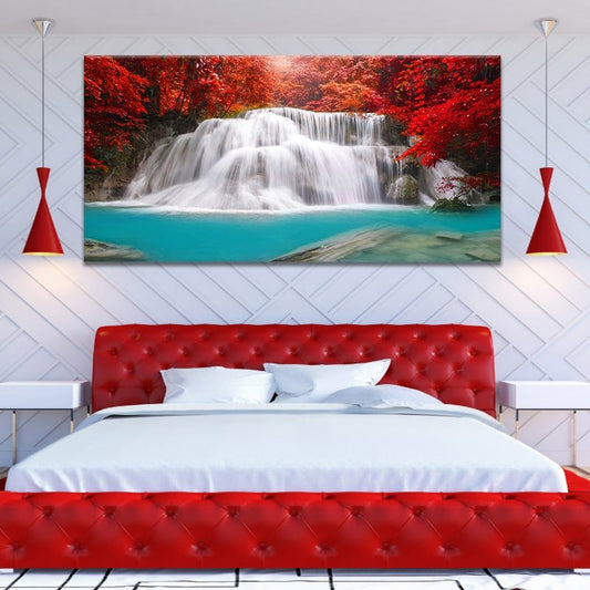 Autumn Waterfall Wall Art Canvas Print-Stunning Canvas Prints