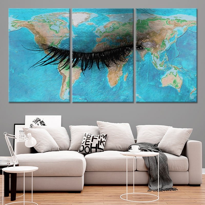 Earth Eye Map Wall Art Canvas Print-Stunning Canvas Prints