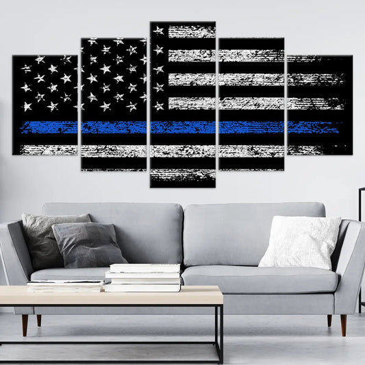 Police Flag Wall Art Canvas Print-Stunning Canvas Prints