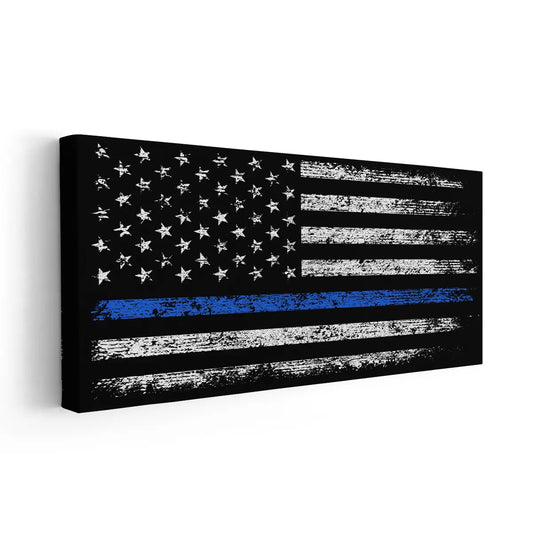 Police Flag Wall Art Canvas Print-Stunning Canvas Prints