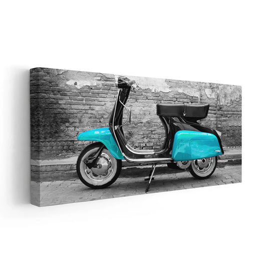 Turquoise Vespa Scooter Wall Art Canvas Print-Stunning Canvas Prints