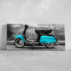 Turquoise Vespa Scooter Wall Art Canvas Print-Stunning Canvas Prints