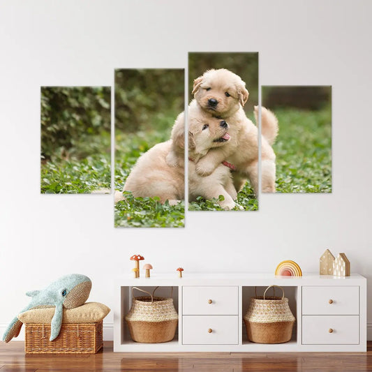 Golden Retriever Pups Wall Art Canvas Print-Stunning Canvas Prints