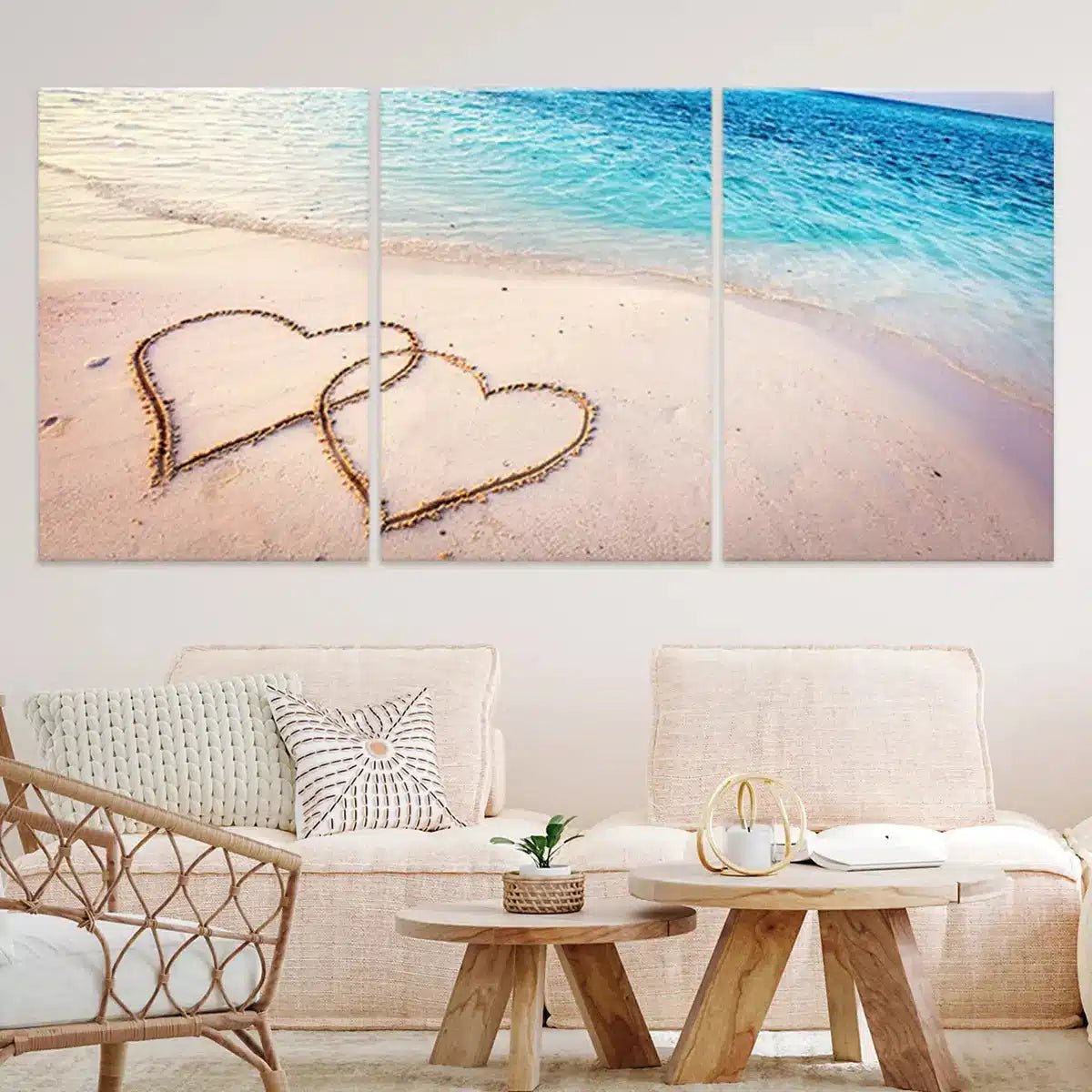 Two Hearts On The Sand Wall Art-Stunning Canvas Prints