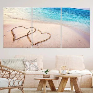 Two Hearts On The Sand Wall Art-Stunning Canvas Prints