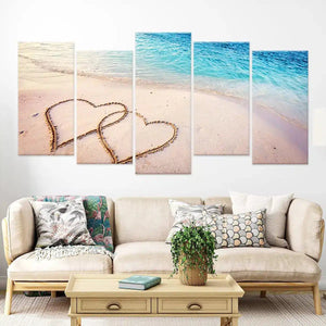 Two Hearts On The Sand Wall Art-Stunning Canvas Prints