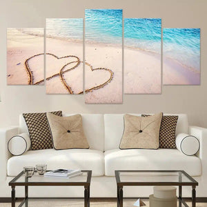 Two Hearts On The Sand Wall Art-Stunning Canvas Prints