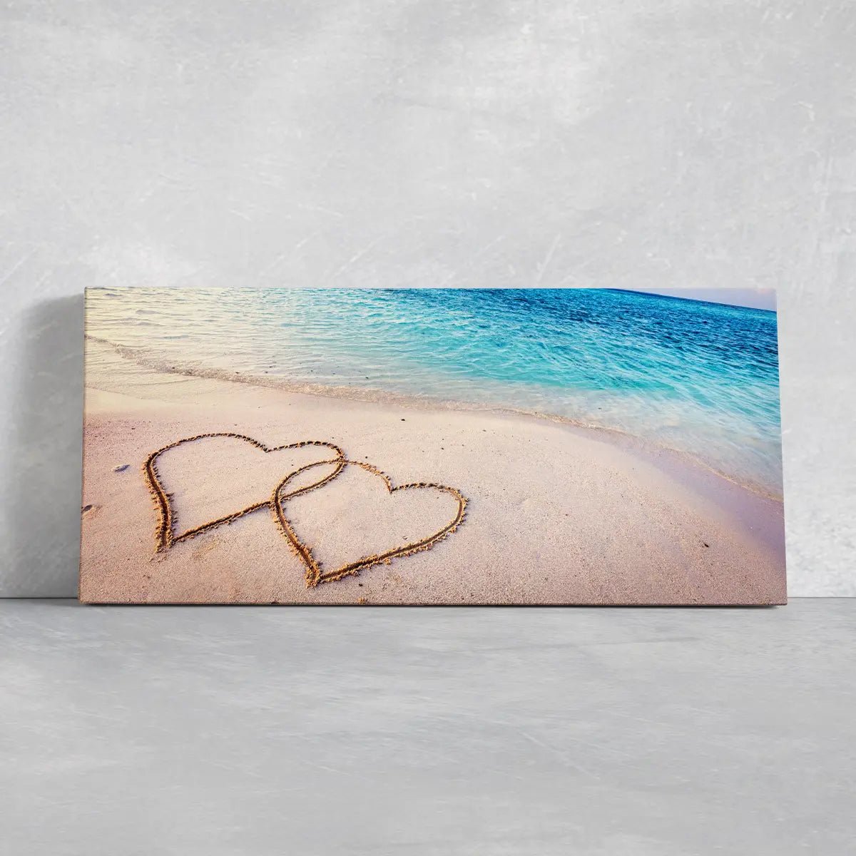 Two Hearts On The Sand Wall Art-Stunning Canvas Prints