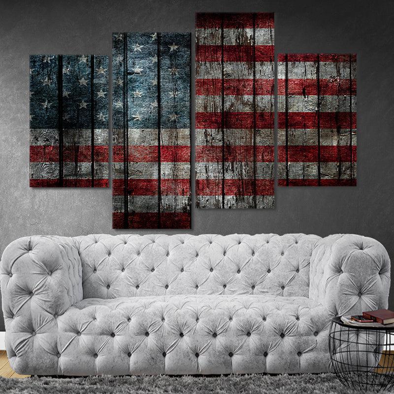 Rustic USA Flag Wall Art Canvas Print-Stunning Canvas Prints