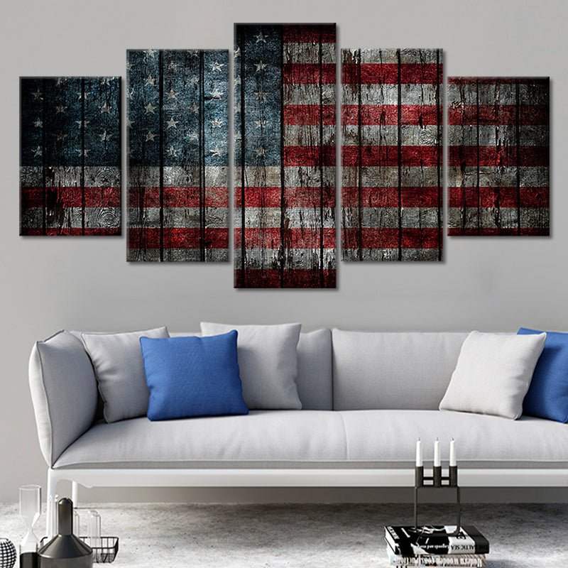 Rustic USA Flag Wall Art Canvas Print-Stunning Canvas Prints