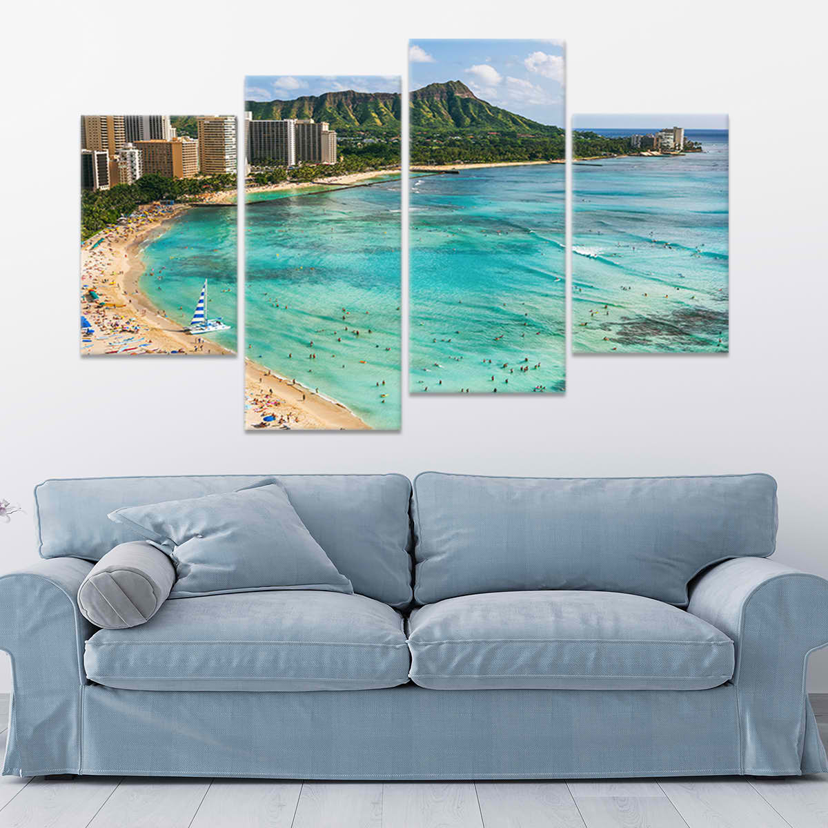 Hawaii Waikiki Beach Wall Art Canvas-Stunning Canvas Prints