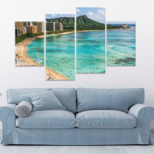 Hawaii Waikiki Beach Wall Art Canvas-Stunning Canvas Prints