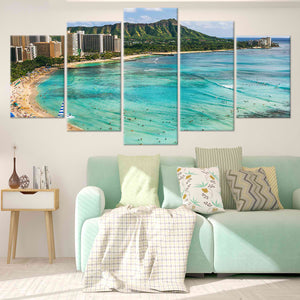 Hawaii Waikiki Beach Wall Art Canvas-Stunning Canvas Prints