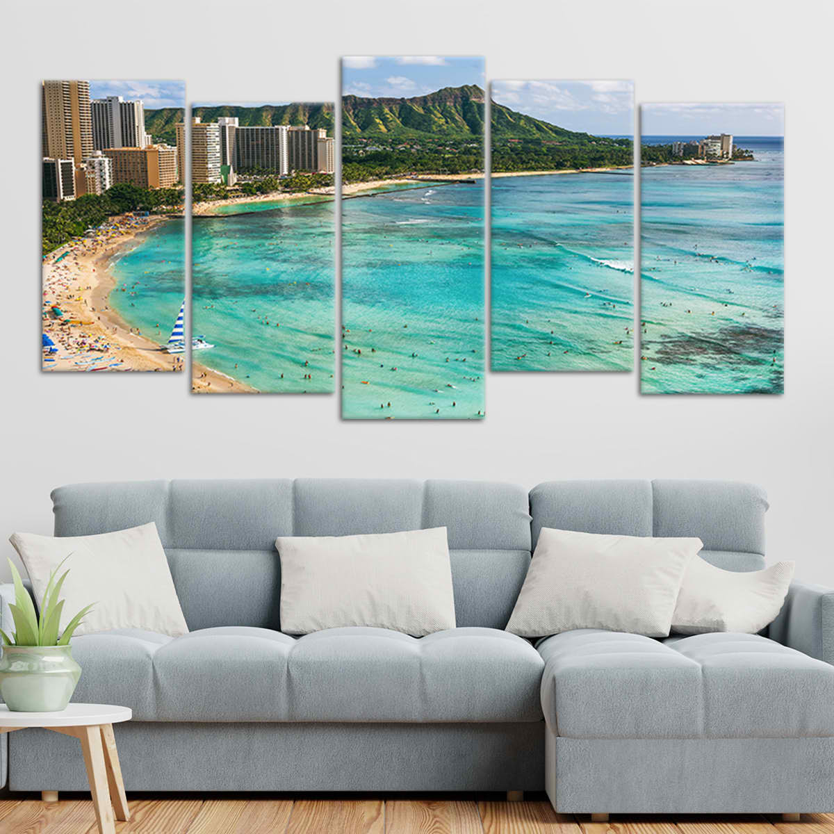 Hawaii Waikiki Beach Wall Art Canvas-Stunning Canvas Prints