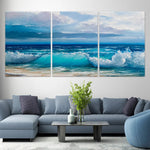 Turquoise Ocean Waves Wall Art Canvas-Stunning Canvas Prints