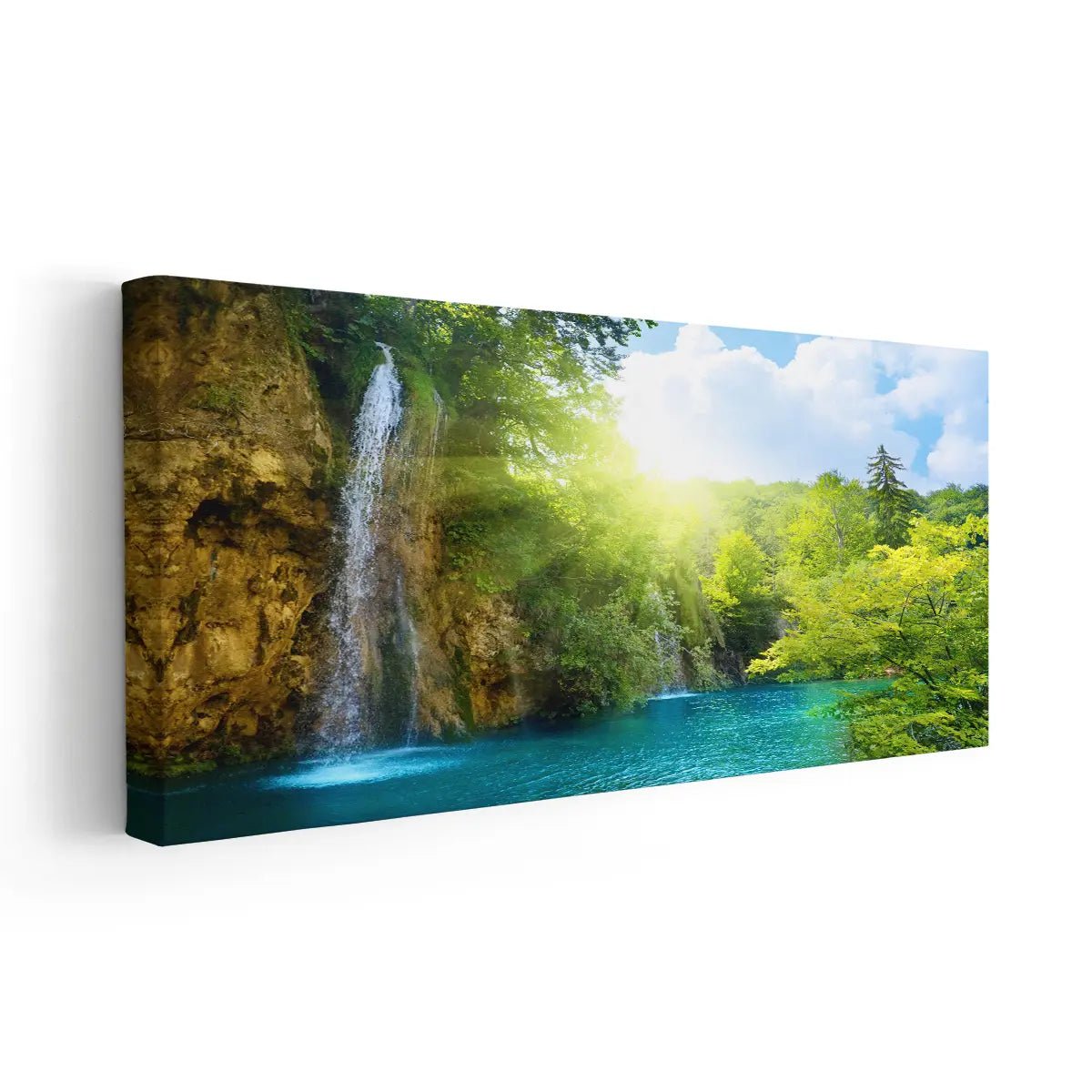 Waterfalls In Forest Wall Art Canvas-Stunning Canvas Prints