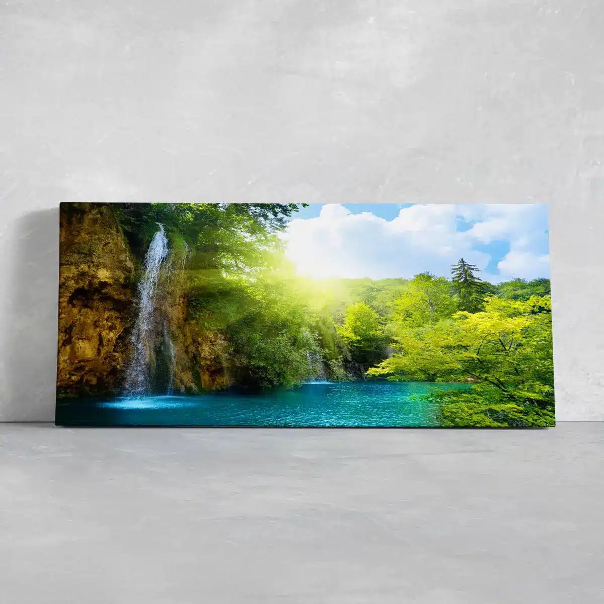 Waterfalls In Forest Wall Art Canvas-Stunning Canvas Prints