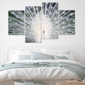 White Peacock Wall Art Canvas-Stunning Canvas Prints