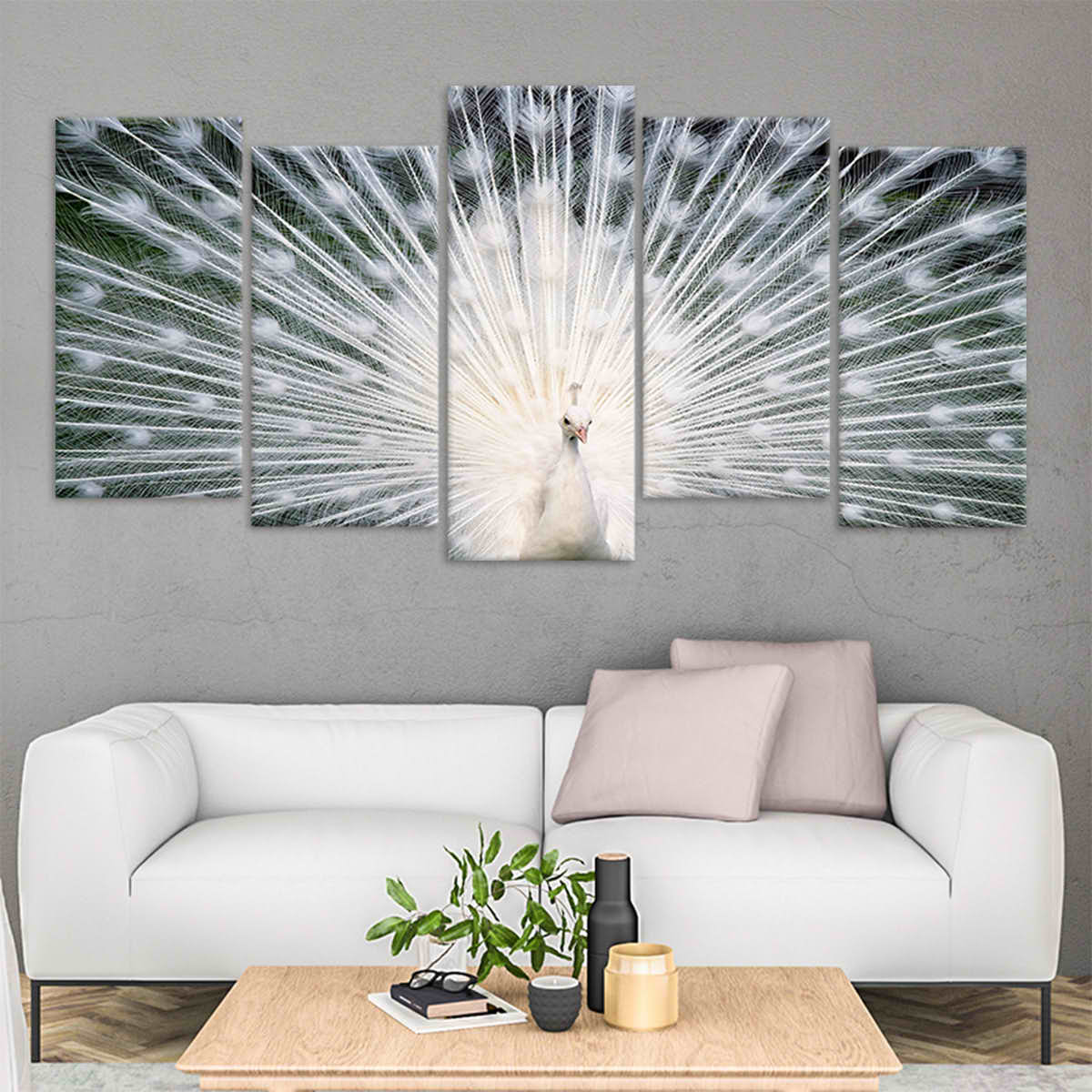 White Peacock Wall Art Canvas-Stunning Canvas Prints