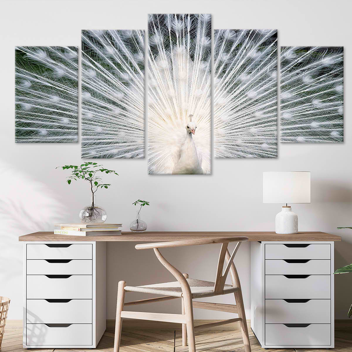 White Peacock Wall Art Canvas-Stunning Canvas Prints