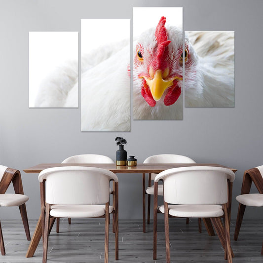 White Chicken Wall Art Canvas-Stunning Canvas Prints