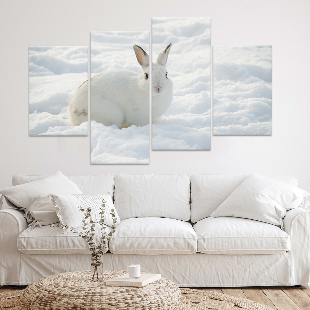 Cute White rabbit Wall Art Canvas-Stunning Canvas Prints