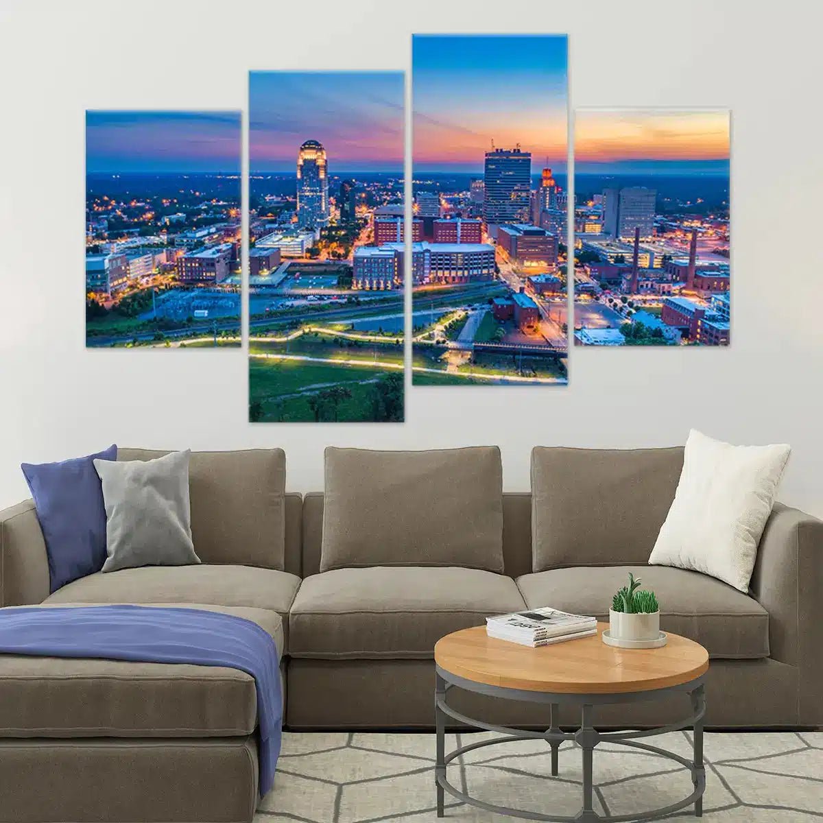 Winston Salem Skyline Wall Art Canvas-Stunning Canvas Prints