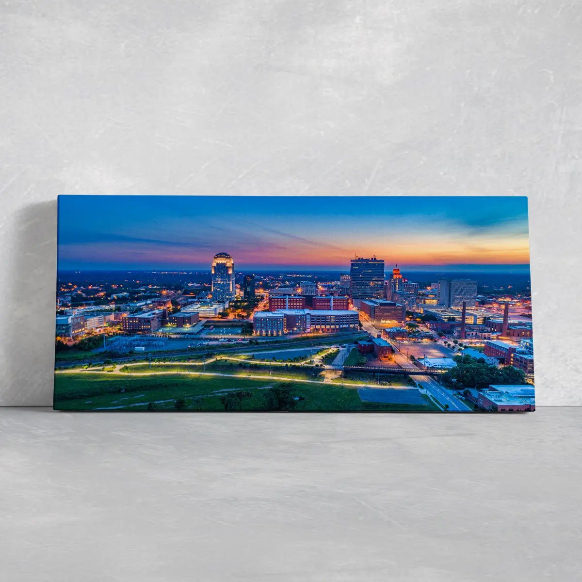 Winston Salem Skyline Wall Art Canvas-Stunning Canvas Prints