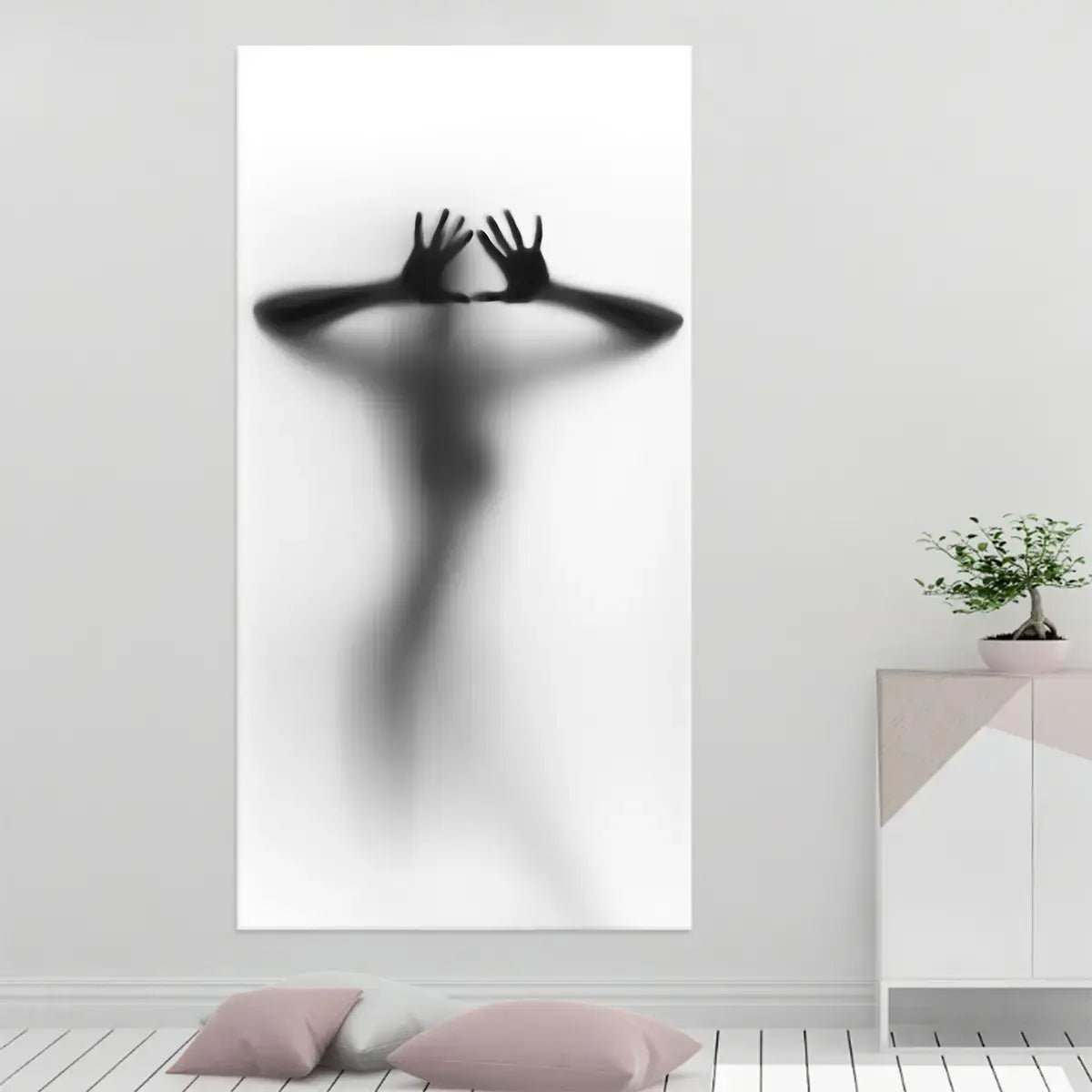 Woman Body Silhouette Wall Art #1 Framed Canvas
