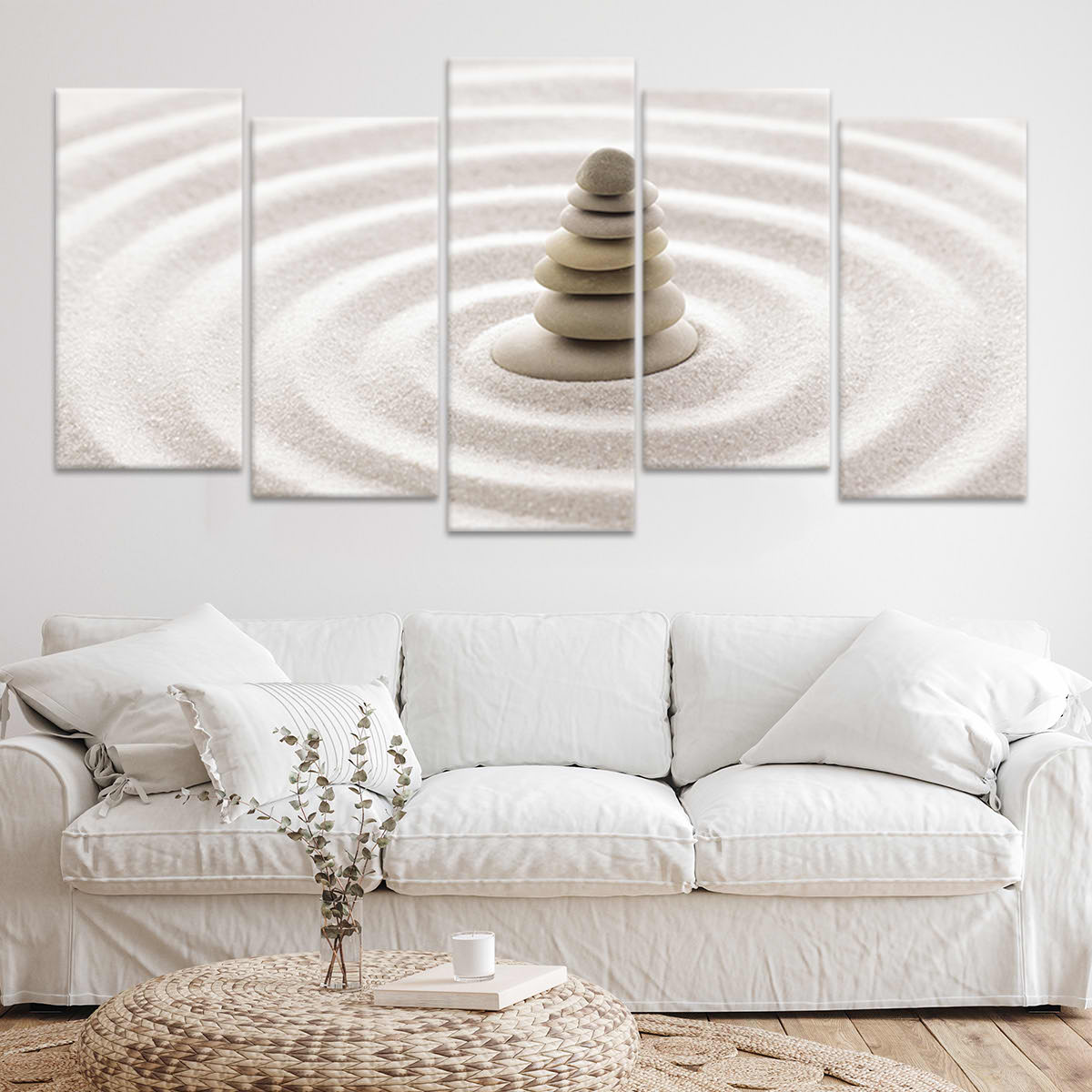 Zen Stones On Sand Wall Art Canvas Print-Stunning Canvas Prints