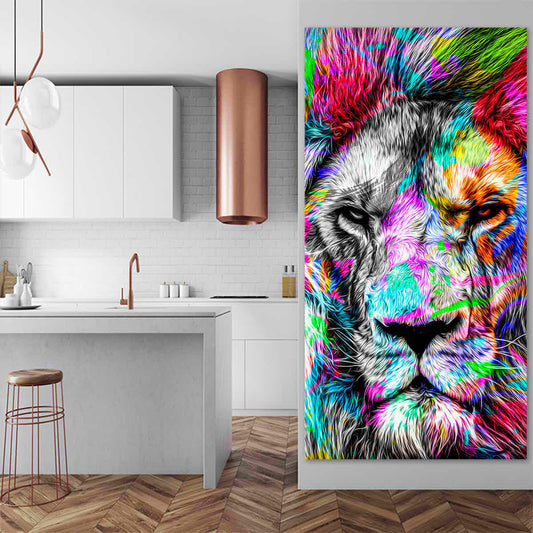 Abstract Lion Head Vertical Wall Art Canvas-Stunning Canvas Prints