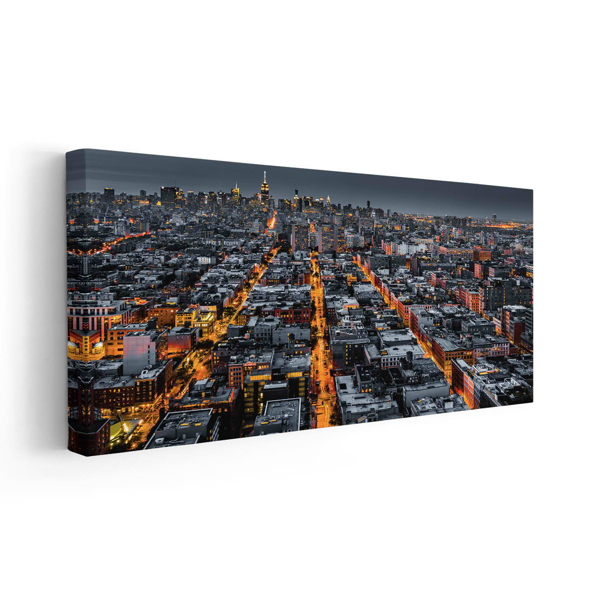 Manhattan Skyline At Night Wall Art Canvas-Stunning Canvas Prints