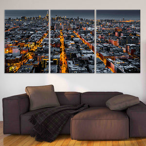 Manhattan Skyline At Night Wall Art Canvas-Stunning Canvas Prints